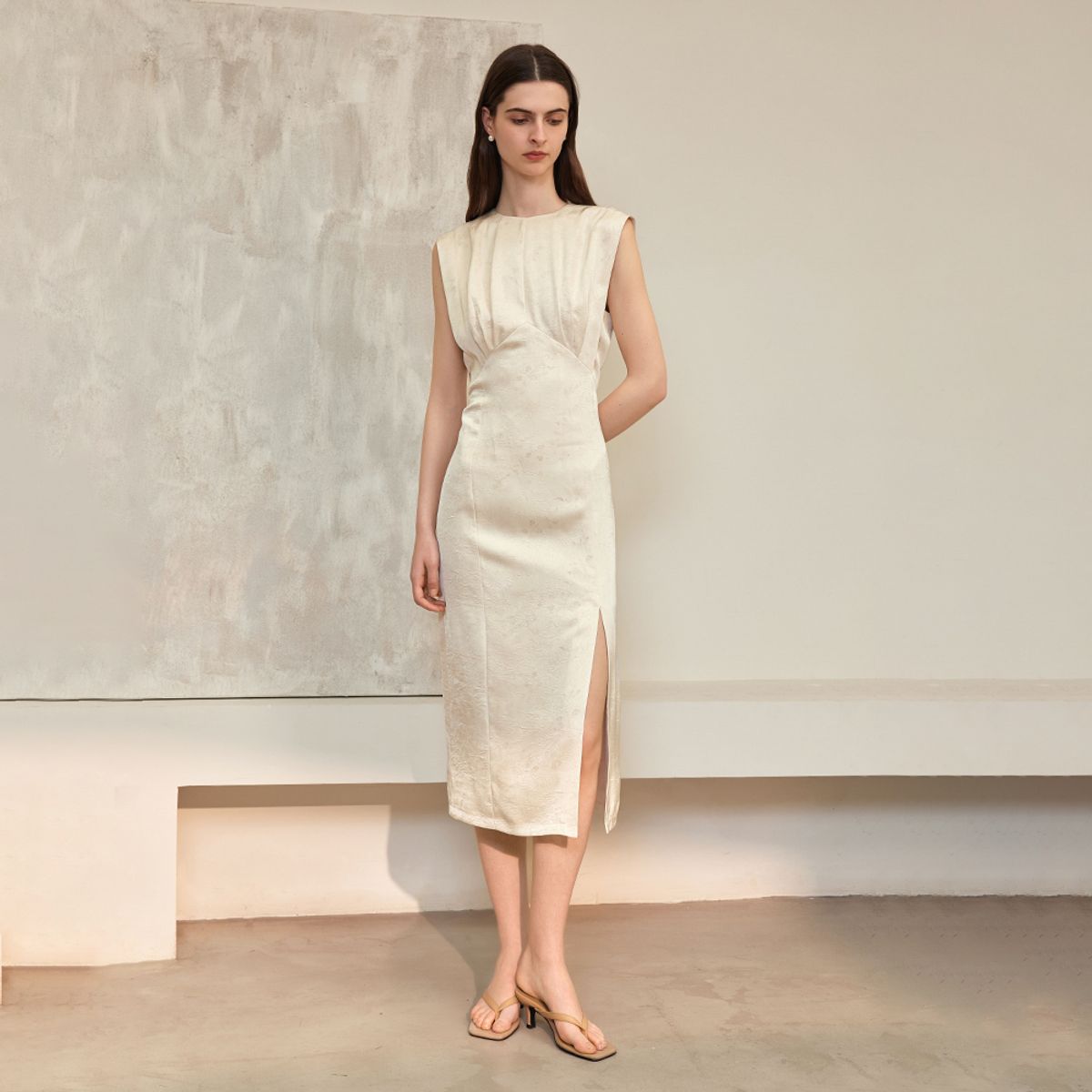 와이와이아이엠(YYIAM) YY_French waist pleated dress