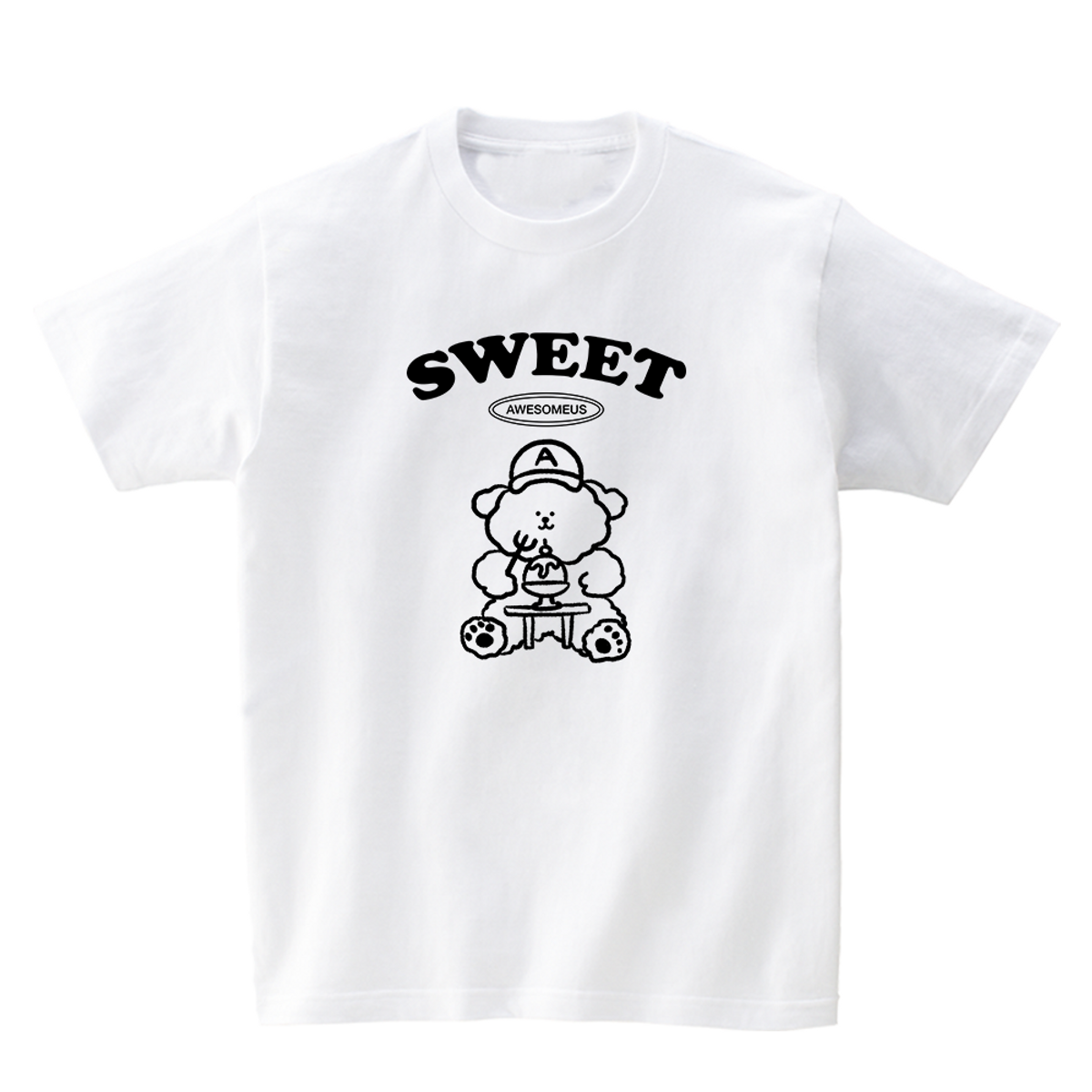 어썸어스(AWESOMEUS) SWEET BINGSU AND PUPPY T-SHIRTS_4COLOR
