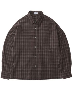 빈티지 워싱 브라운  체크셔츠
