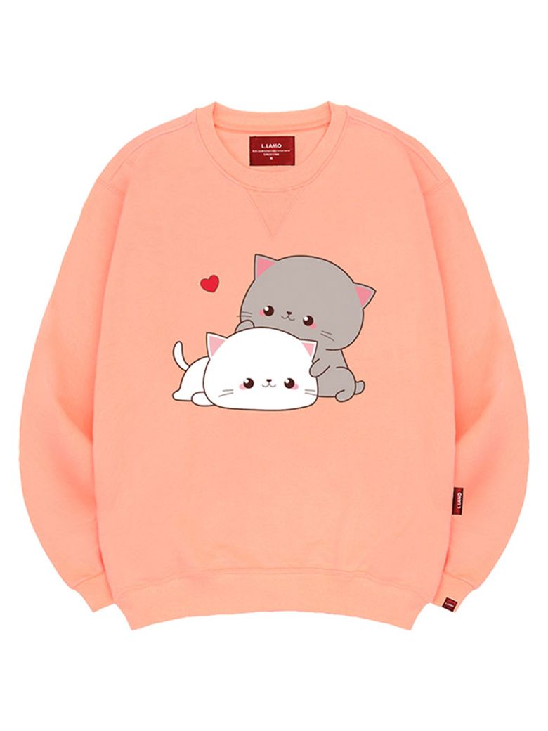 큐티커플캣 맨투맨 남녀공용 빅사이즈 S~4XL