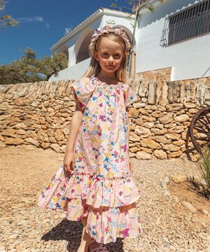 풀꽃 2단 프릴 원피스_flower pink