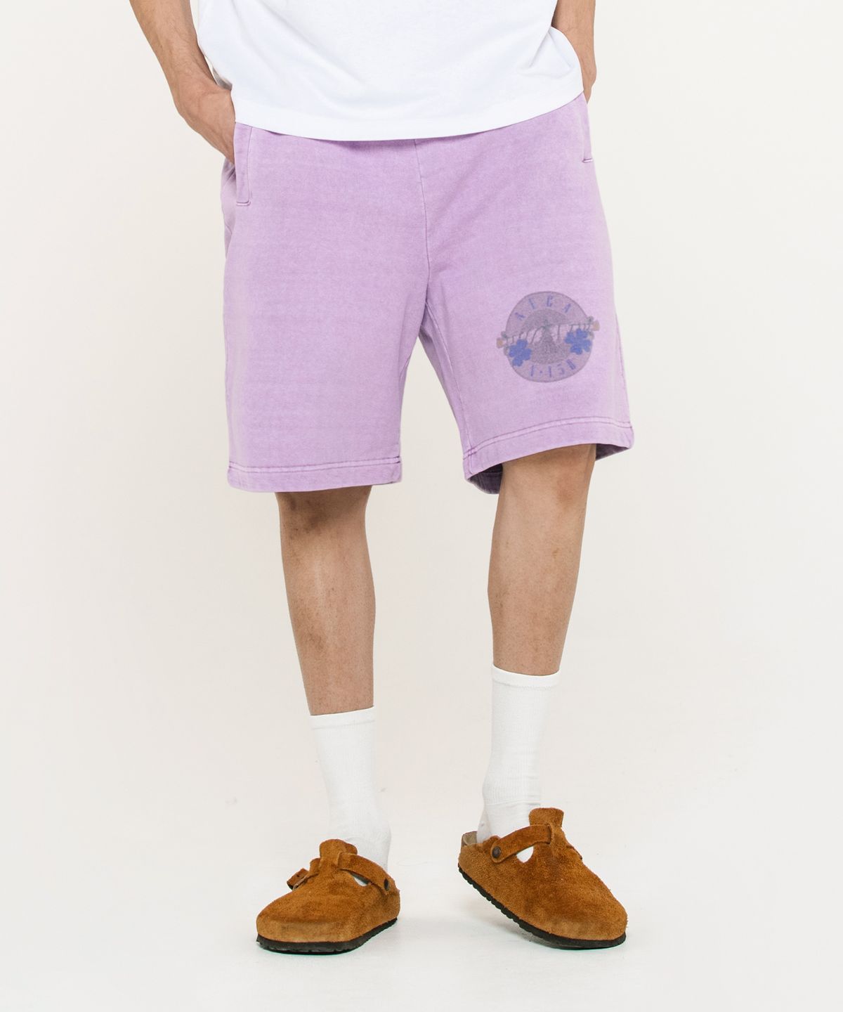 에이카화이트(AECA) GUNS N CLOVER SWEAT SHORTS-WASHED PURPLE