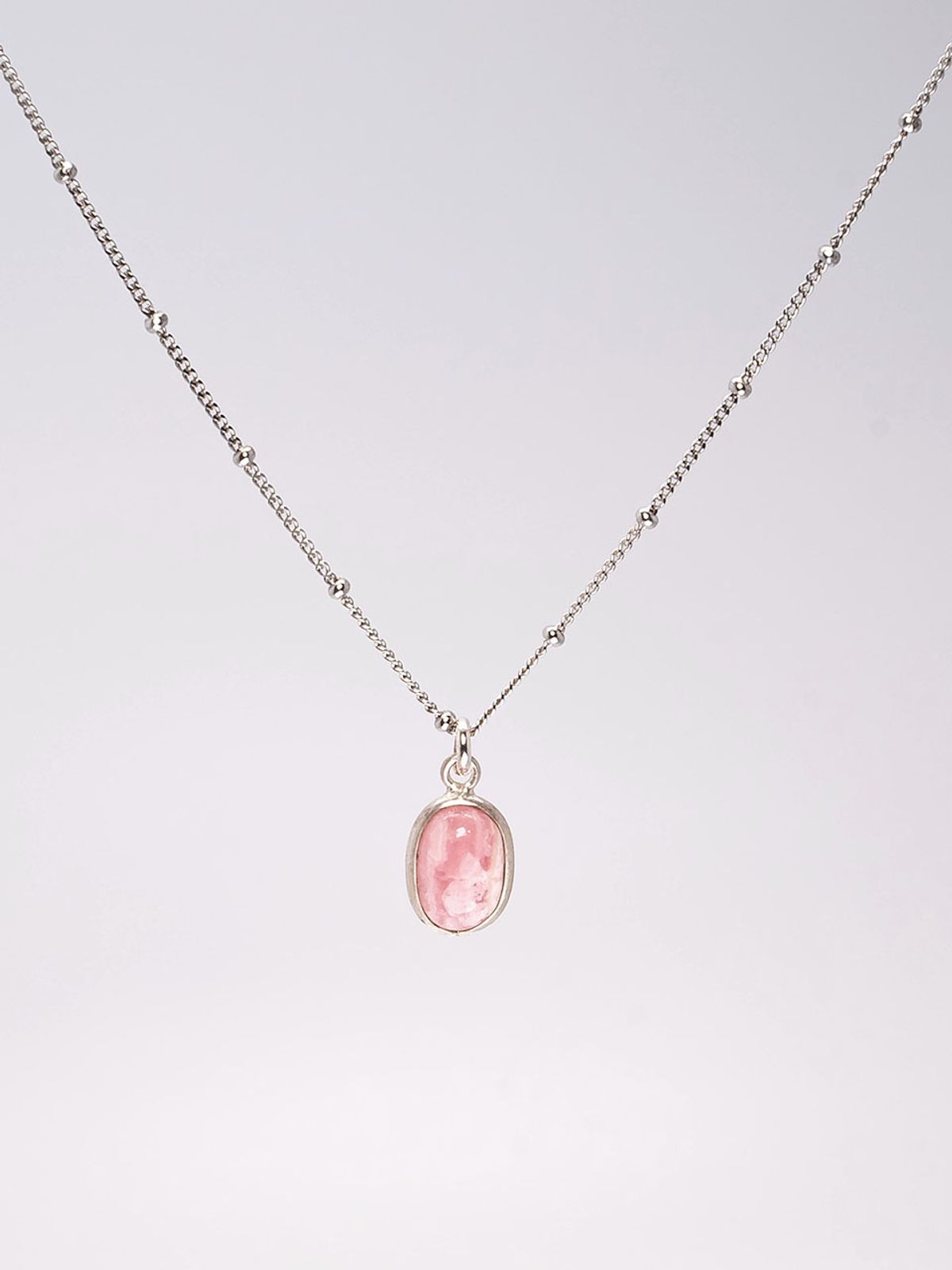 하랑(HARANG) HR 12N_Oval Rose Quartz Necklace