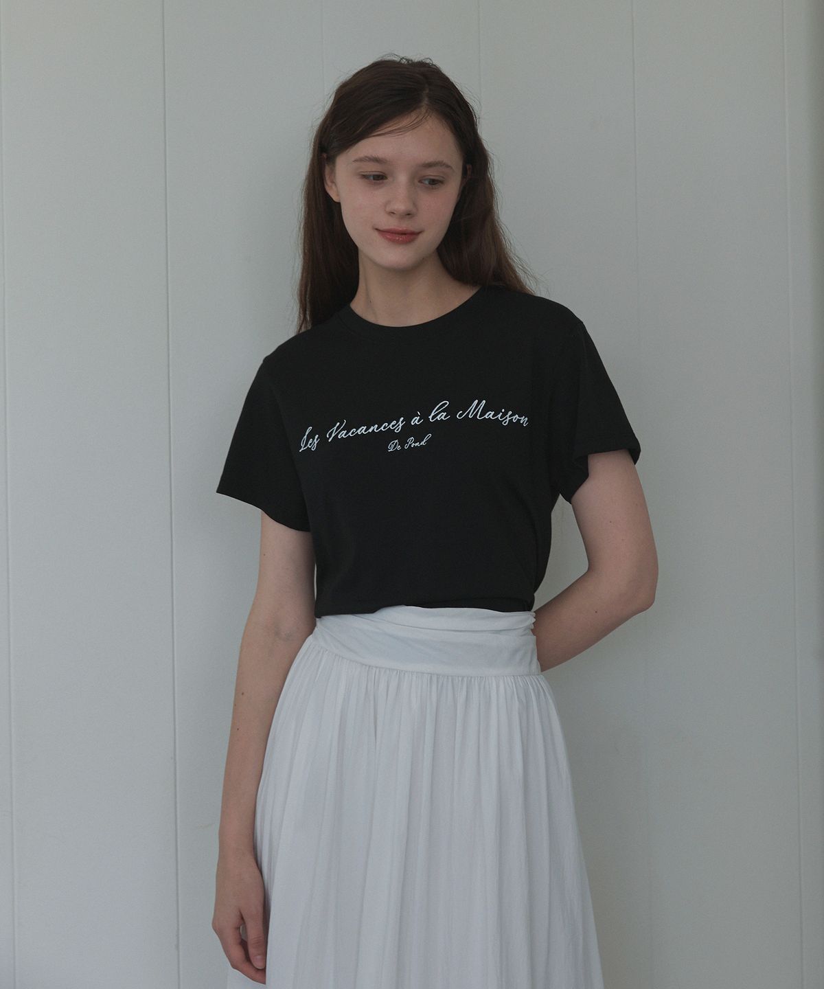 하우스 오브 폰드(HOUSE OF POND) Scripted logo t shirt (Black)