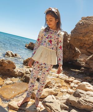 풀꽃 발레리나 래쉬가드 상하SET_ ivory