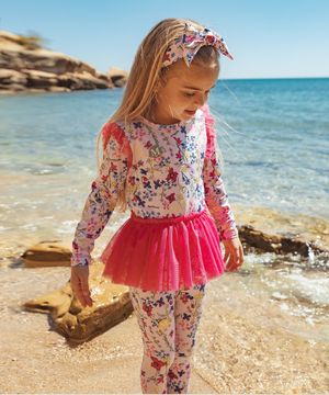 풀꽃 발레리나 래쉬가드 상하SET_ pink