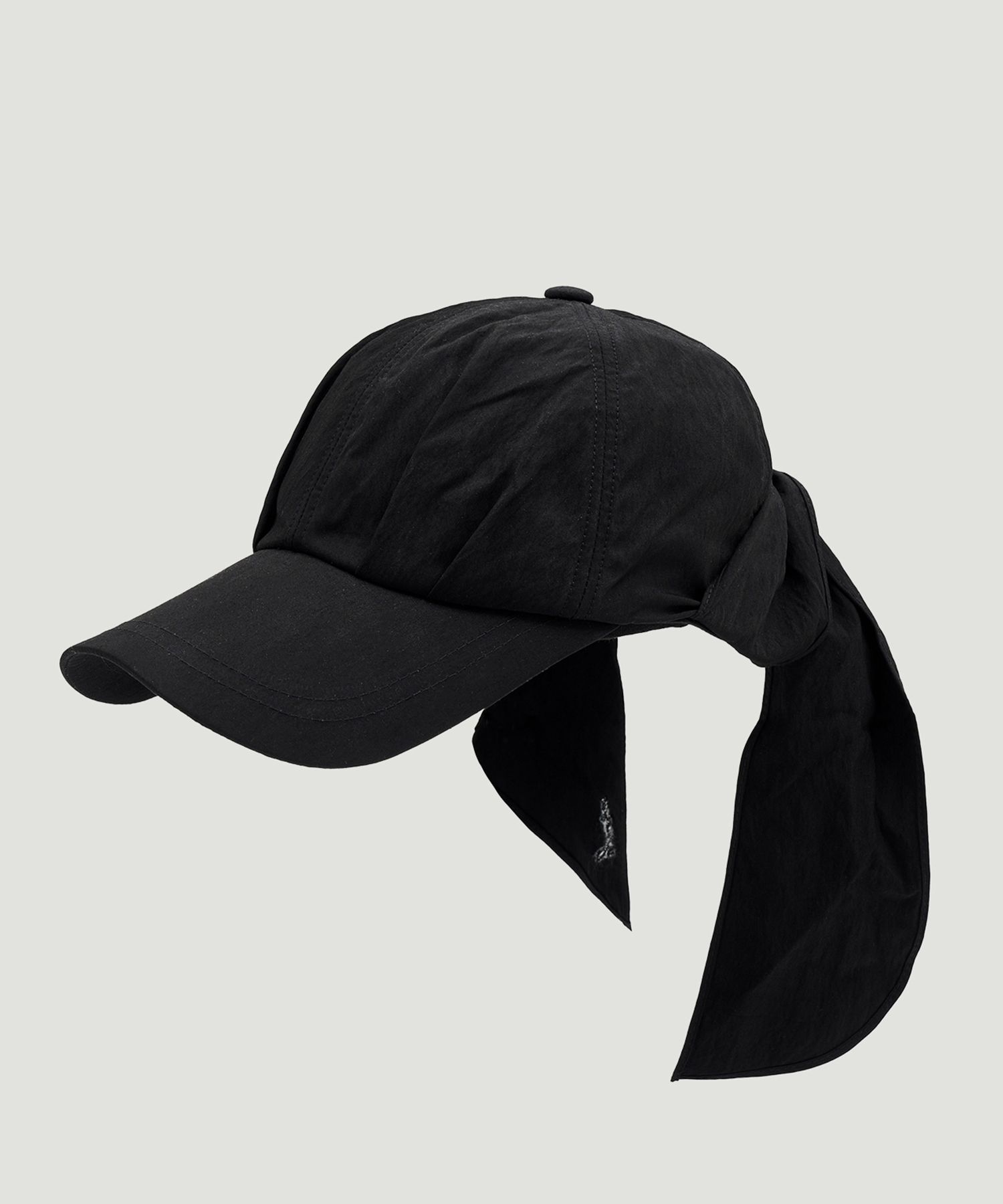MUSINSA公式 | YUSE KNOTTED RIBBON BALL CAP - BLACK