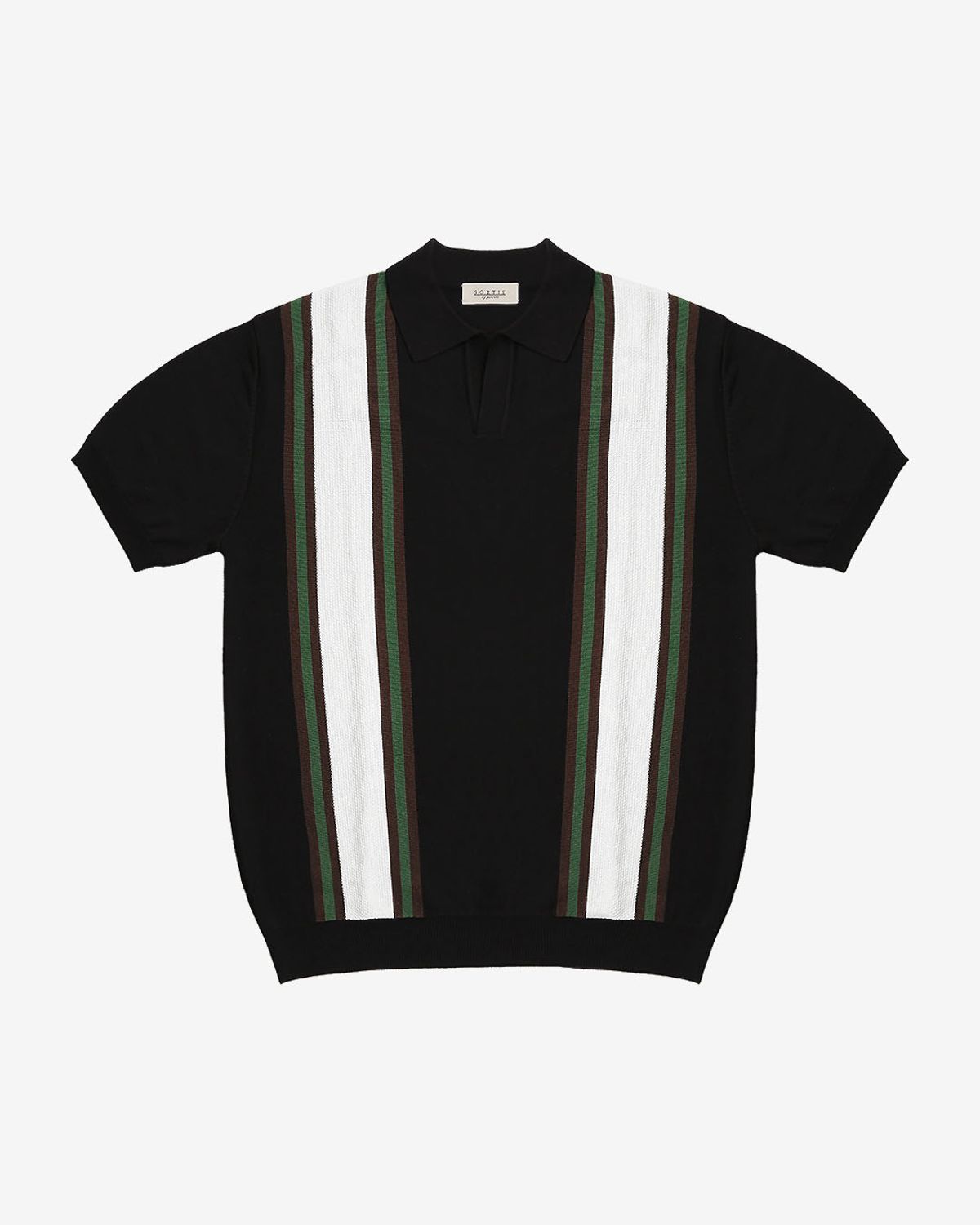 솔티(SORTIE) Summer Blend Open Collar Knit (Black)