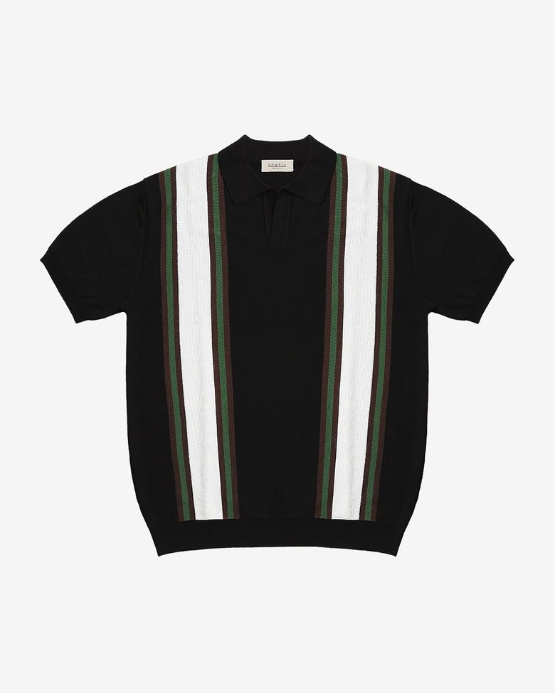 Summer Blend Open Collar Knit (Black)