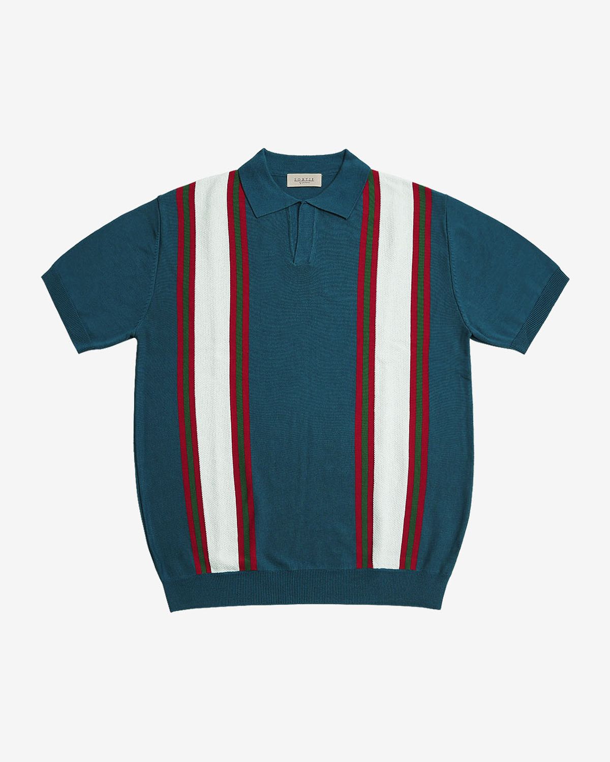 솔티(SORTIE) Summer Blend Open Collar Knit (Blue)