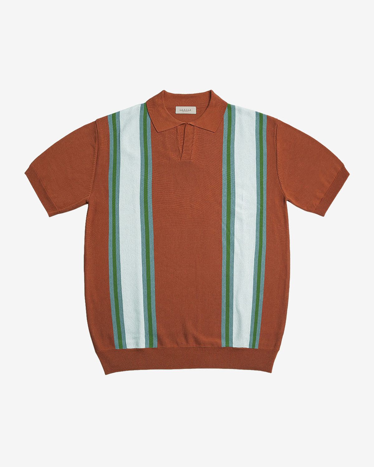 솔티(SORTIE) Summer Blend Open Collar Knit (Orange)