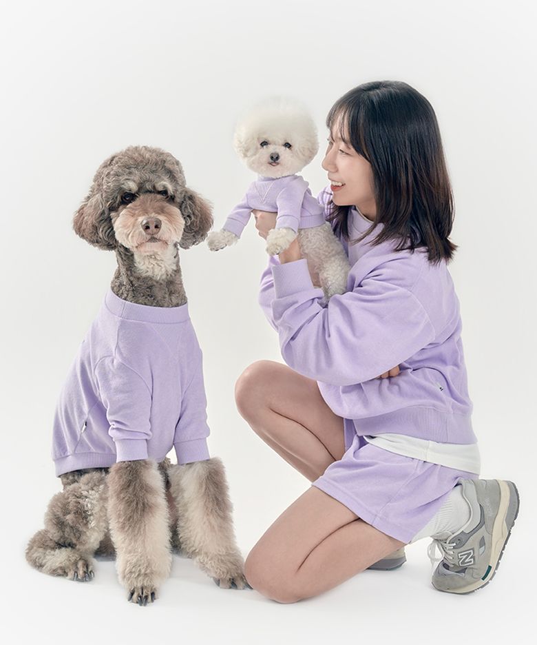 럽미라이트 테리 스웻 맨투맨 반려인용 I 다우니퍼플