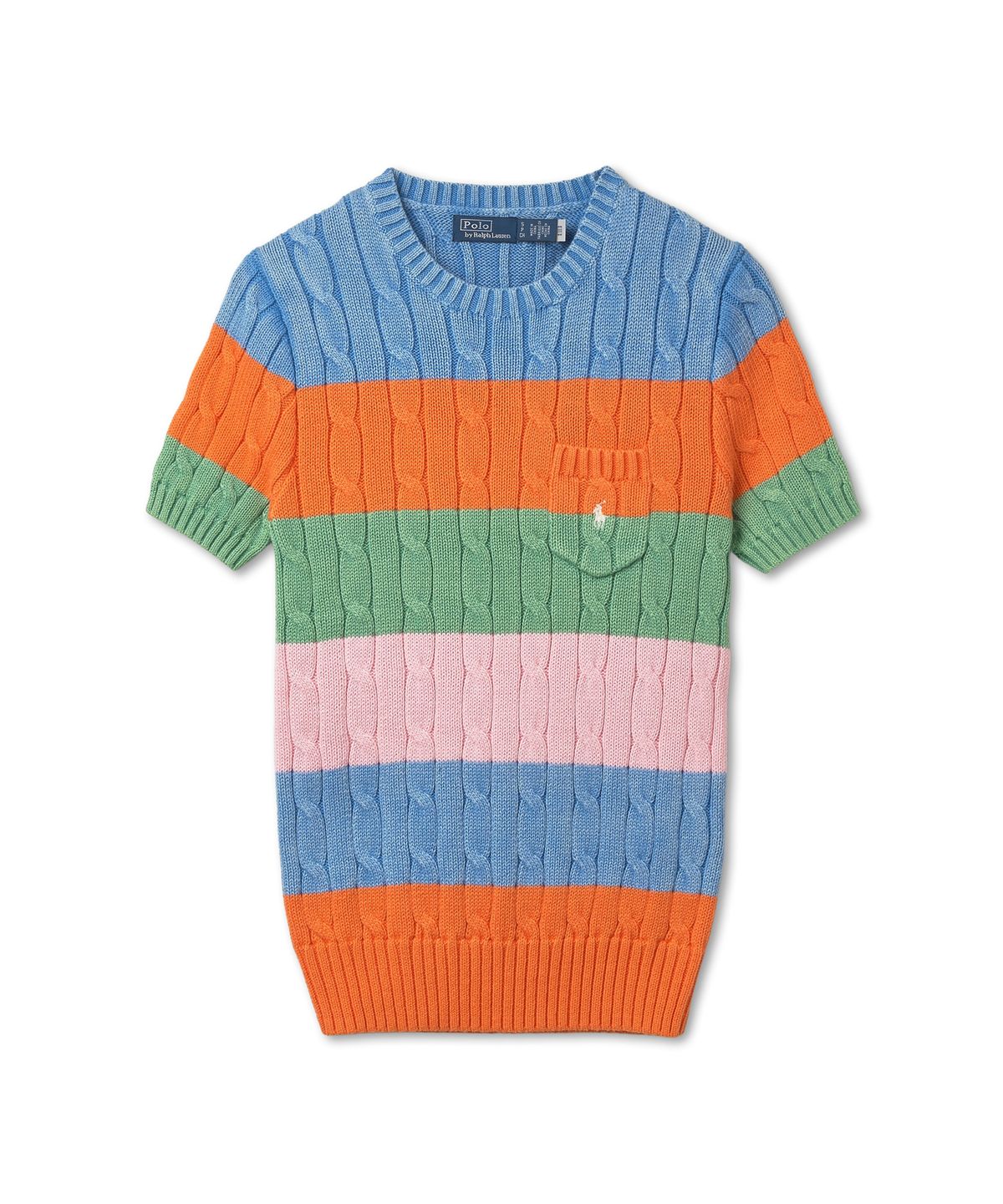 폴로 랄프 로렌(POLO RALPH LAUREN) W 케이블 니트 숏 슬리브 풀오버 - 멀티