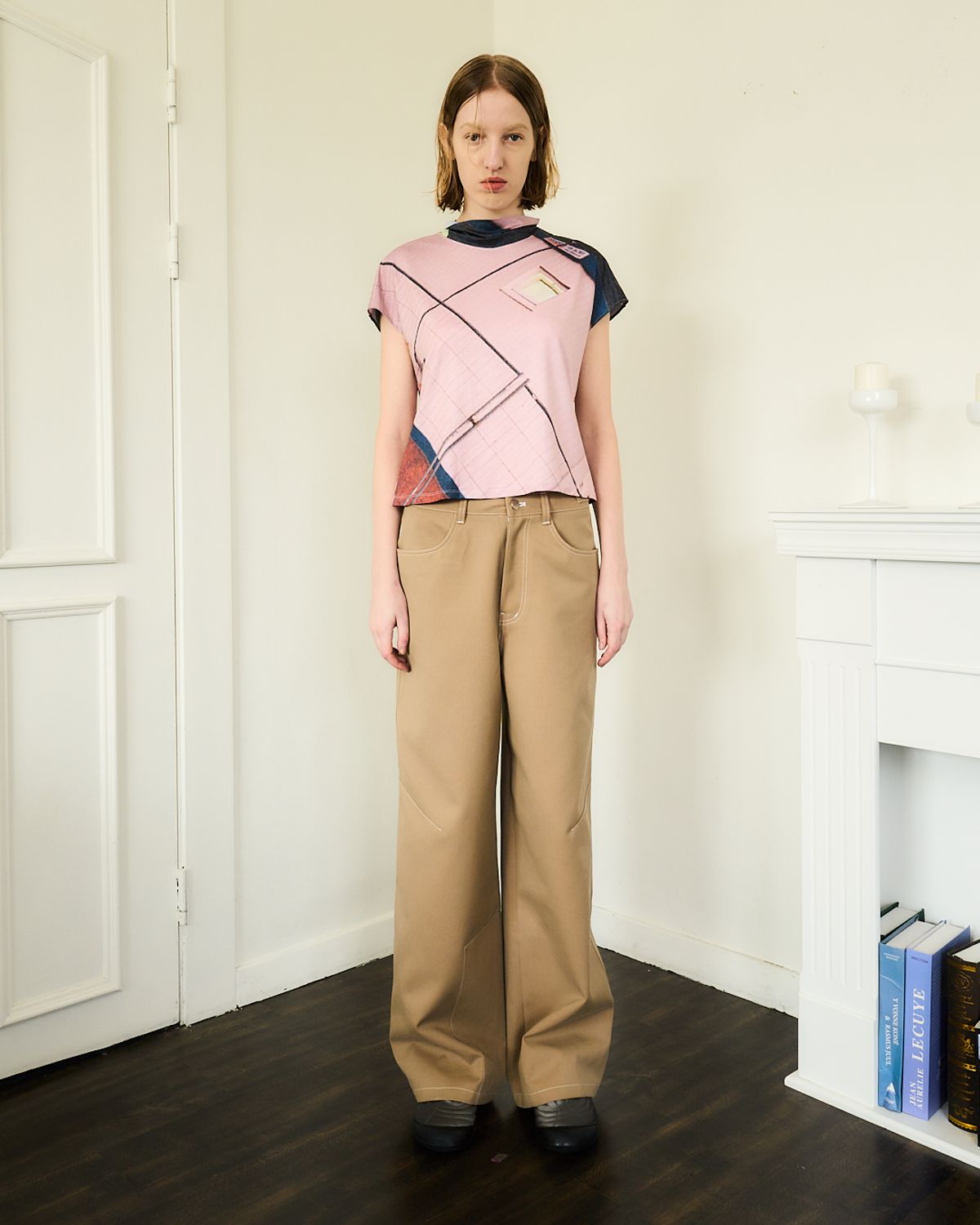 씬(SEEN) PANNEL WIDE DENIM PANTS (Beige)