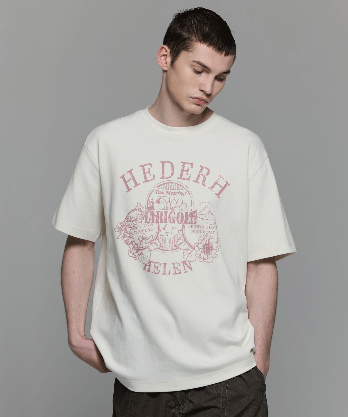 헤더헬렌(HEDER HELEN) MARIGOLD CREAM HALF-T