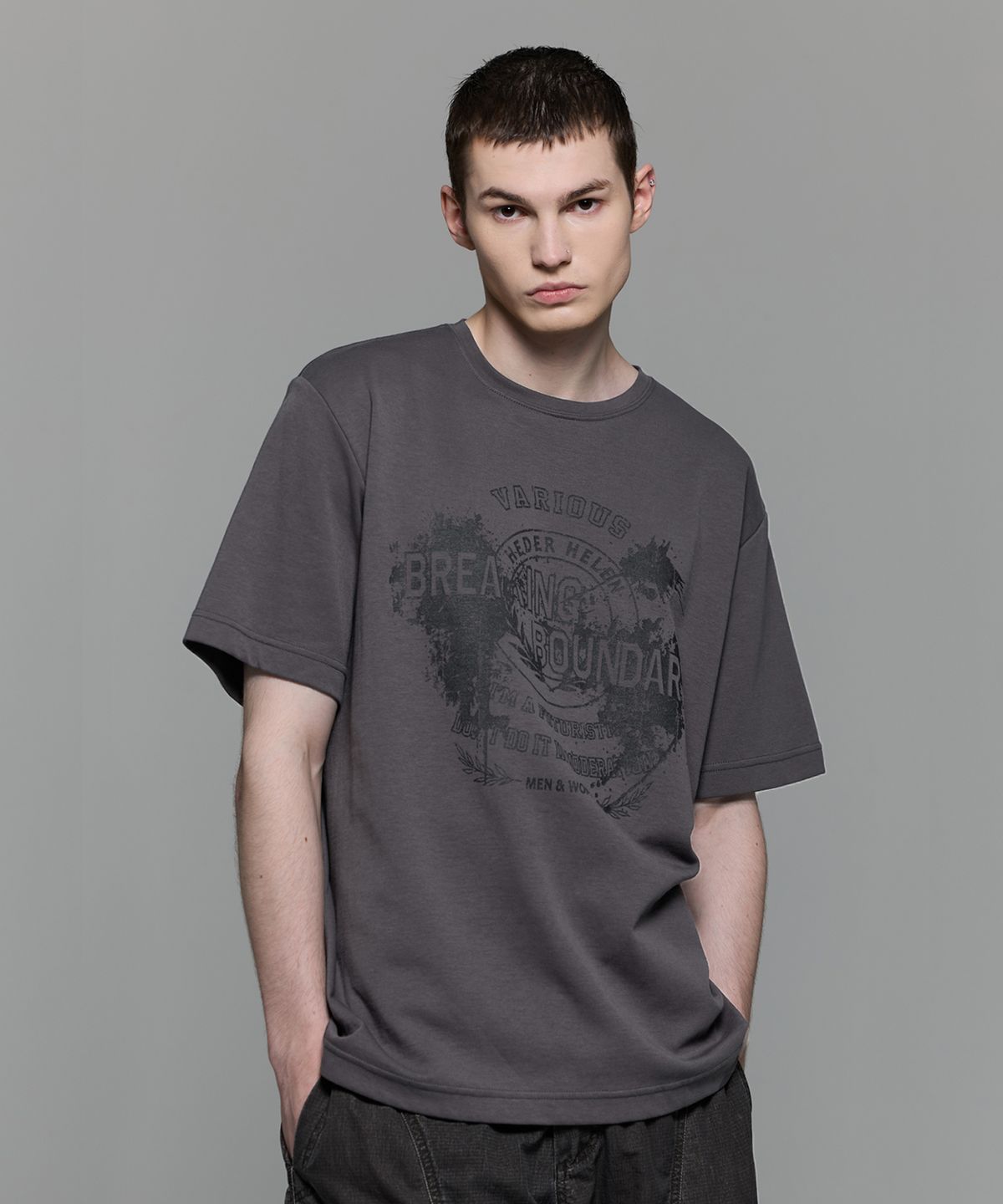 헤더헬렌(HEDER HELEN) VARIOUS K/GREY HALF-T