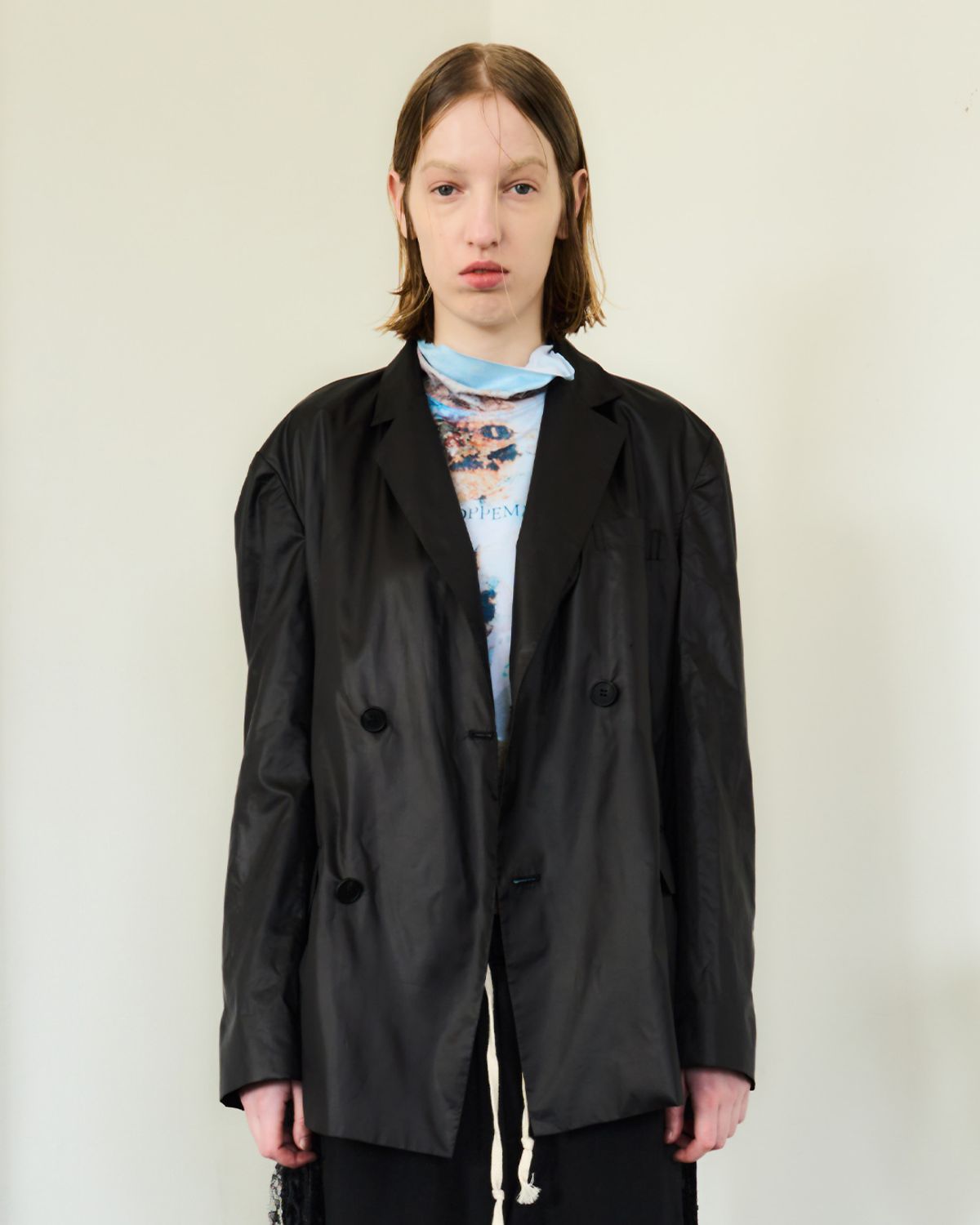 씬(SEEN) NYLON LIGHT DOUBLE BLAZER (Black)