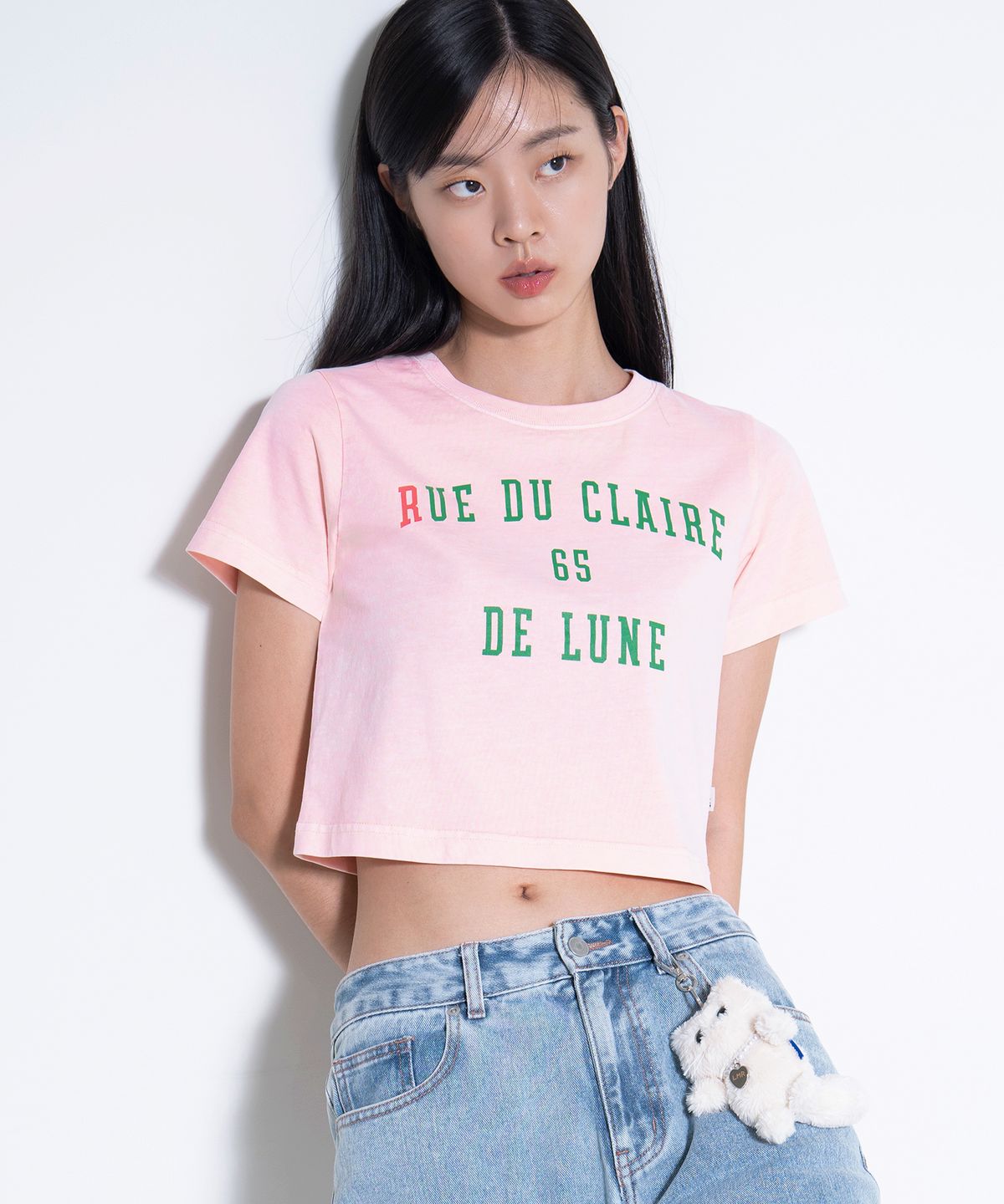엘엠알(LMR) 클레어 다잉 크롭 티셔츠 LIGHT PINK
