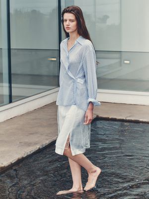 Open-collar cross oversized Shirt SW4MB719-28