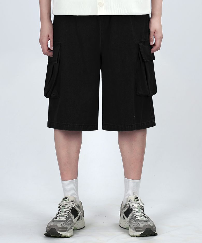 BERMUDA CARGO DENIM (BLACK)