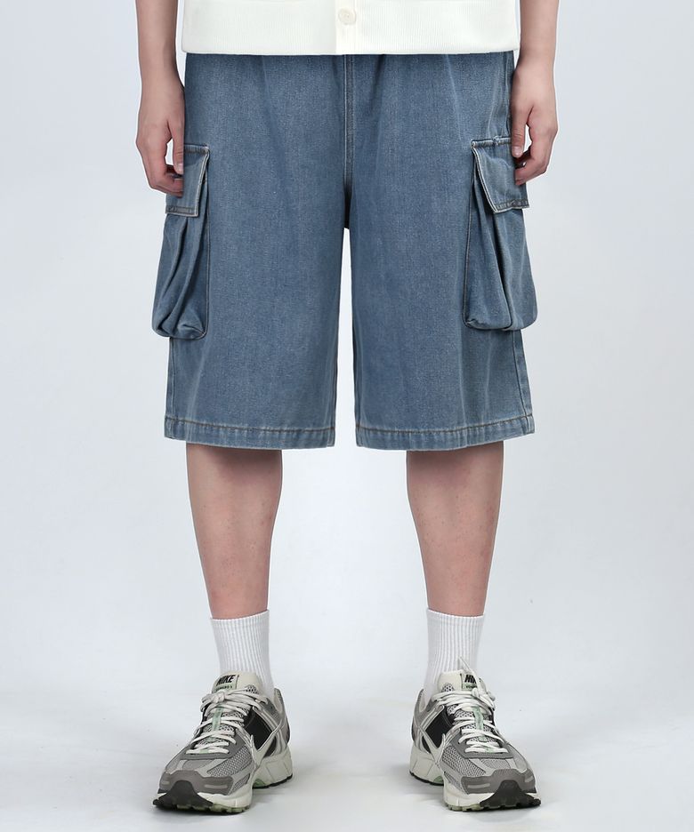 BERMUDA CARGO DENIM (BLUE)