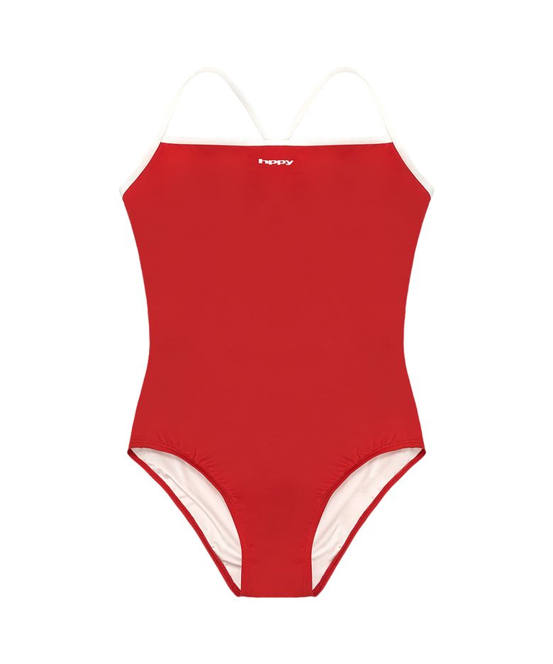 HPPY LOGO SWIMSUIT - RED