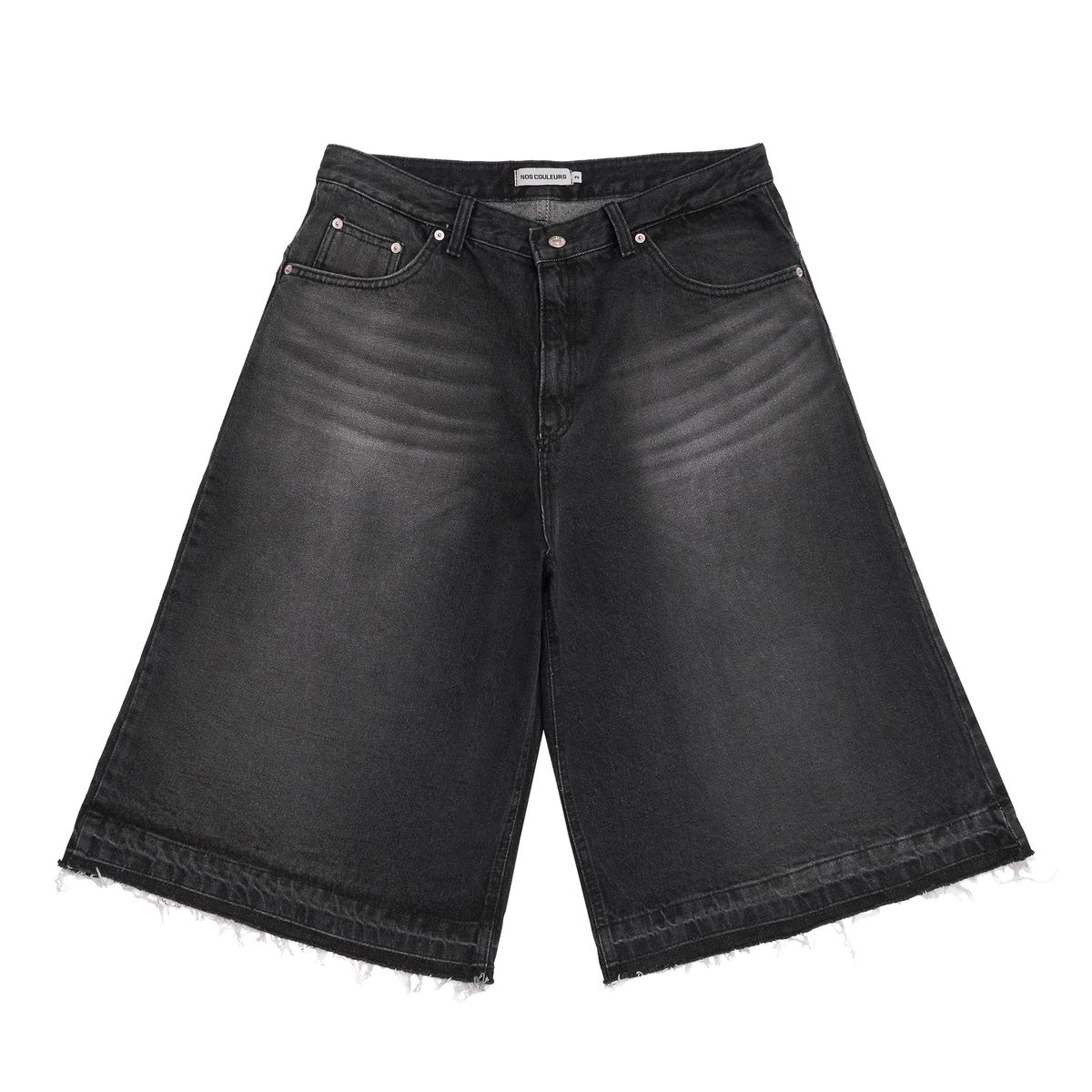 노쿨러스(NOSCOULEURS) WIDE DENIM SHORTS DARK GREY