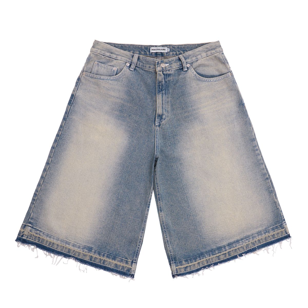 노쿨러스(NOSCOULEURS) WIDE DENIM SHORTS BLUE