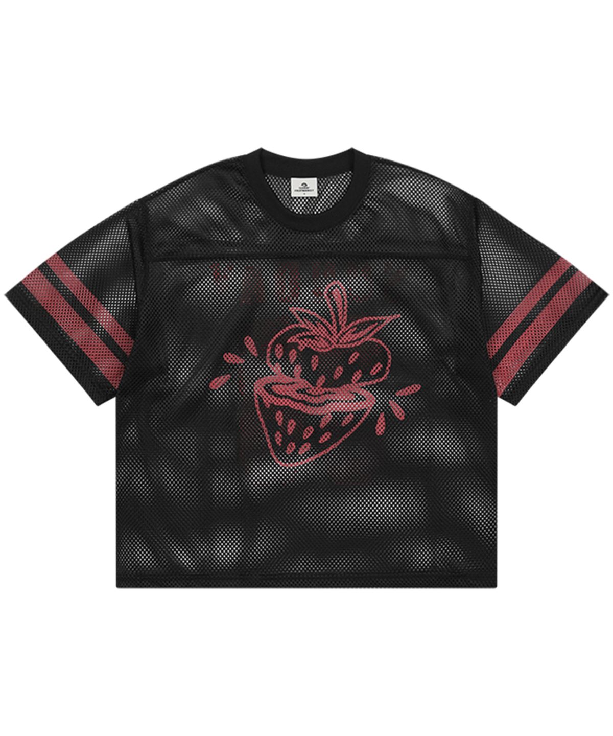 선데이후르츠마켓(SUNDAY FRUIT MARKET) STRAWBERRY MESH TEE BLACK
