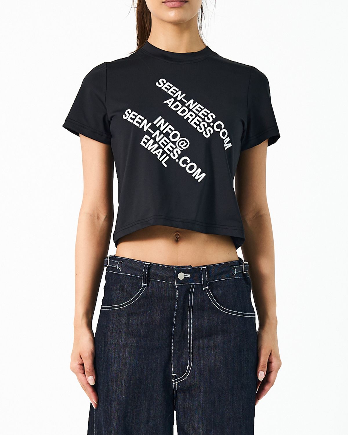 씬(SEEN) Contact Crop  T-SHIRTS(Black)