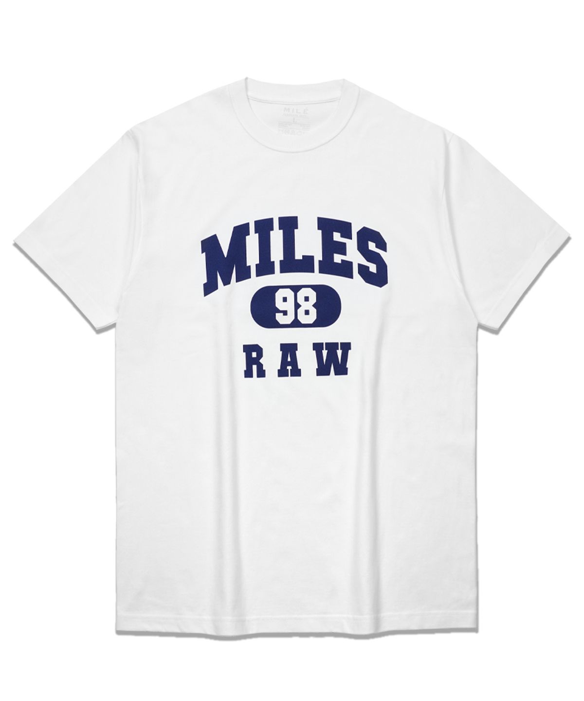 더마일(THEMILE) MILES 98 RAW CREW [WHITE/NAVY]