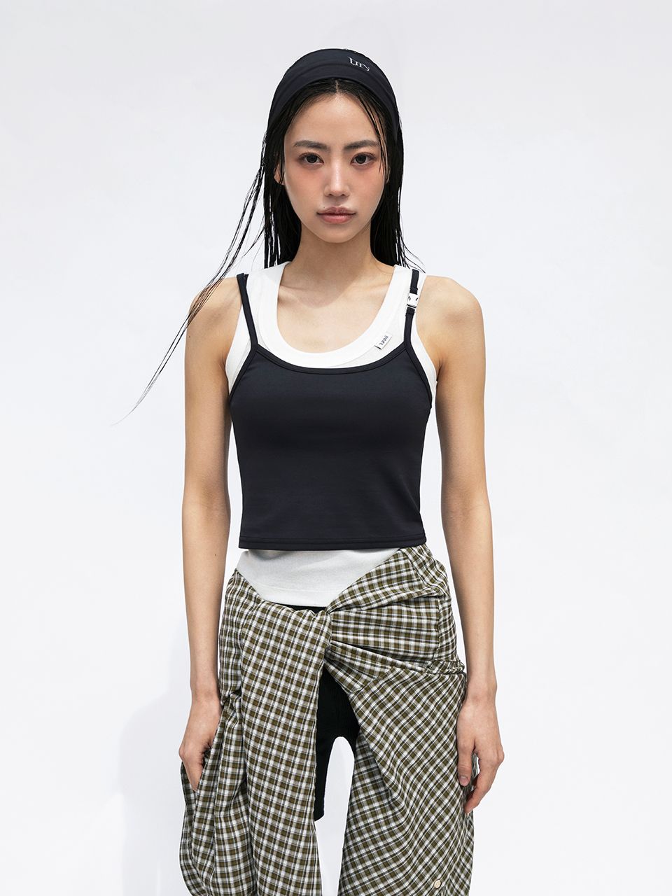 ★ Leey★ BUCKLE SLEEVELESS TOP BLACK P0000EGI MUSINSA | L.E.E.Y BUCKLE SLEEVELESS TOP BLACK