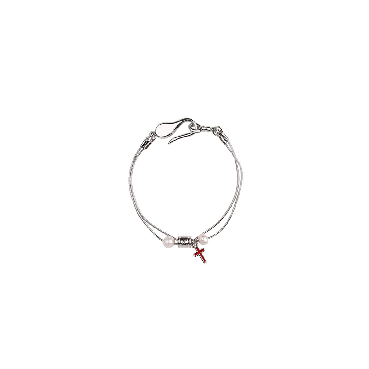 로울(LOWOOL) Red cross pearl surgical bracelet