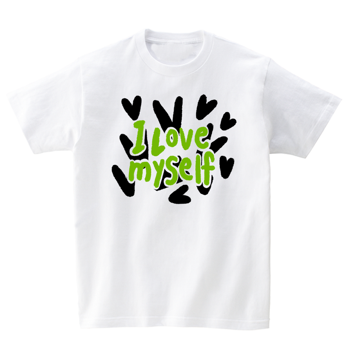 어썸어스(AWESOMEUS) BLACK HEART I LOVE MYSELF T-SHIRTS_4COLOR