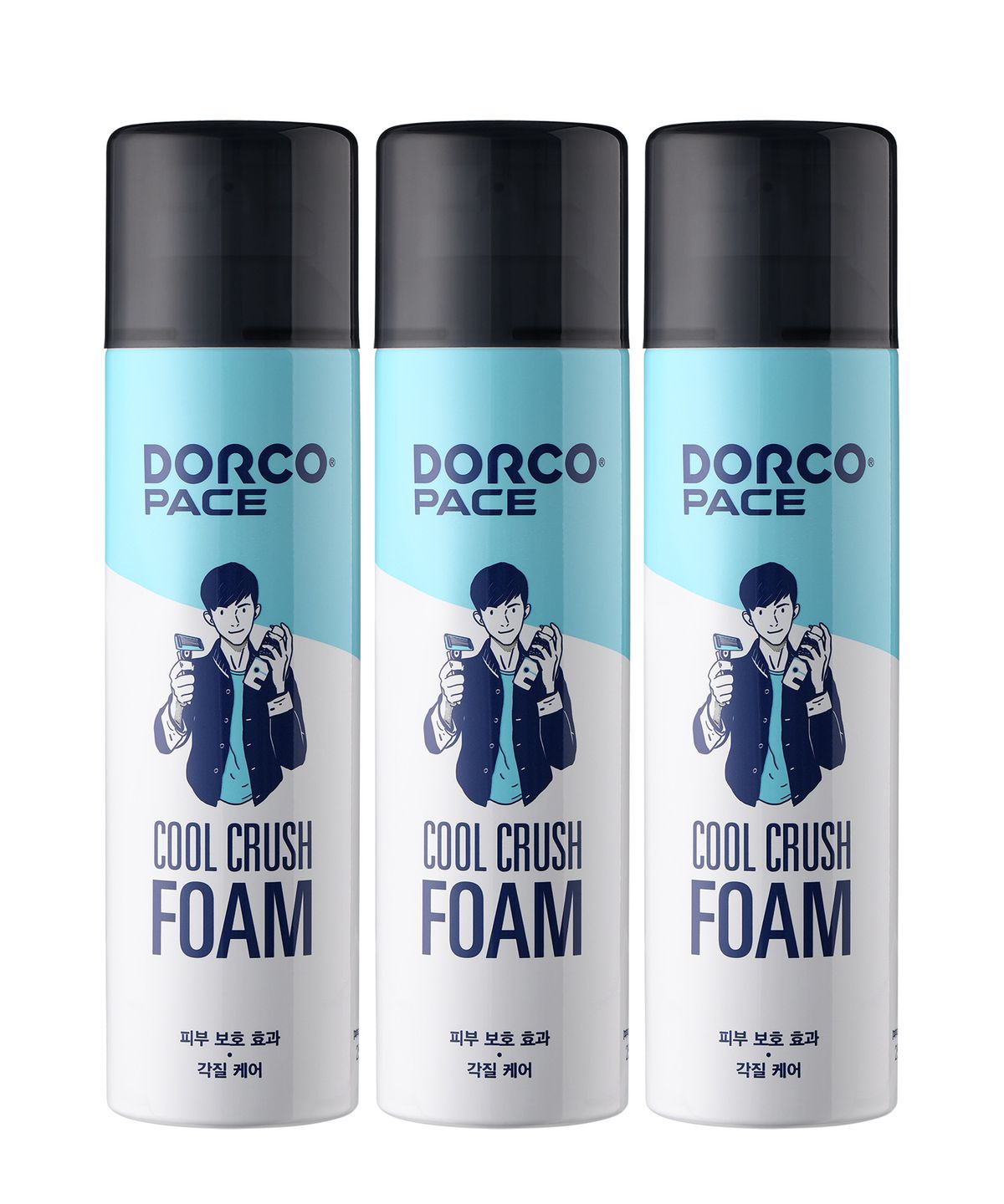 도루코(DORCO) 페이스 쿨크러쉬 대용량 쉐이빙폼 250ml 3개