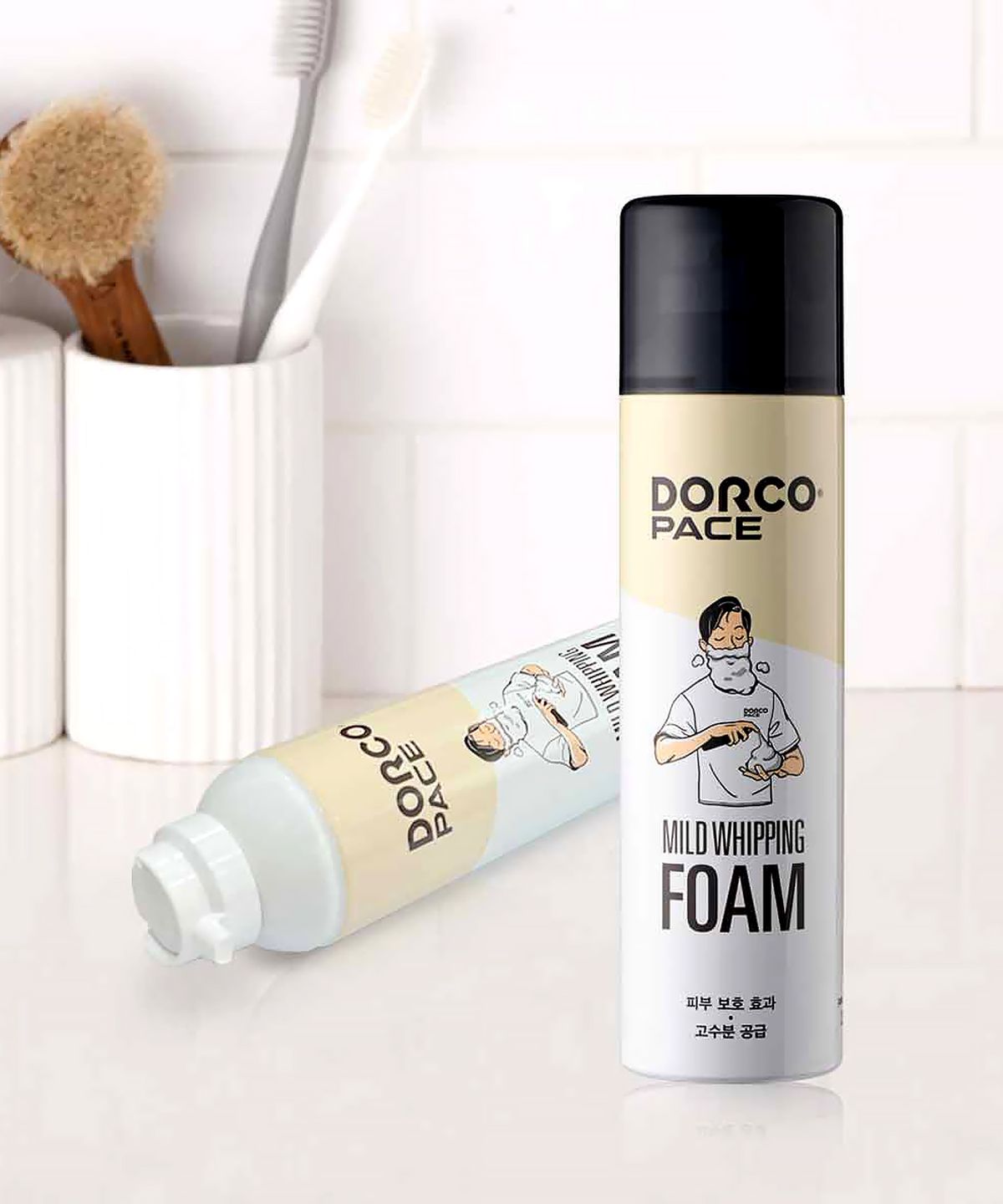 도루코(DORCO) 페이스 마일드 휘핑  대용량 쉐이빙폼 250ml 2개