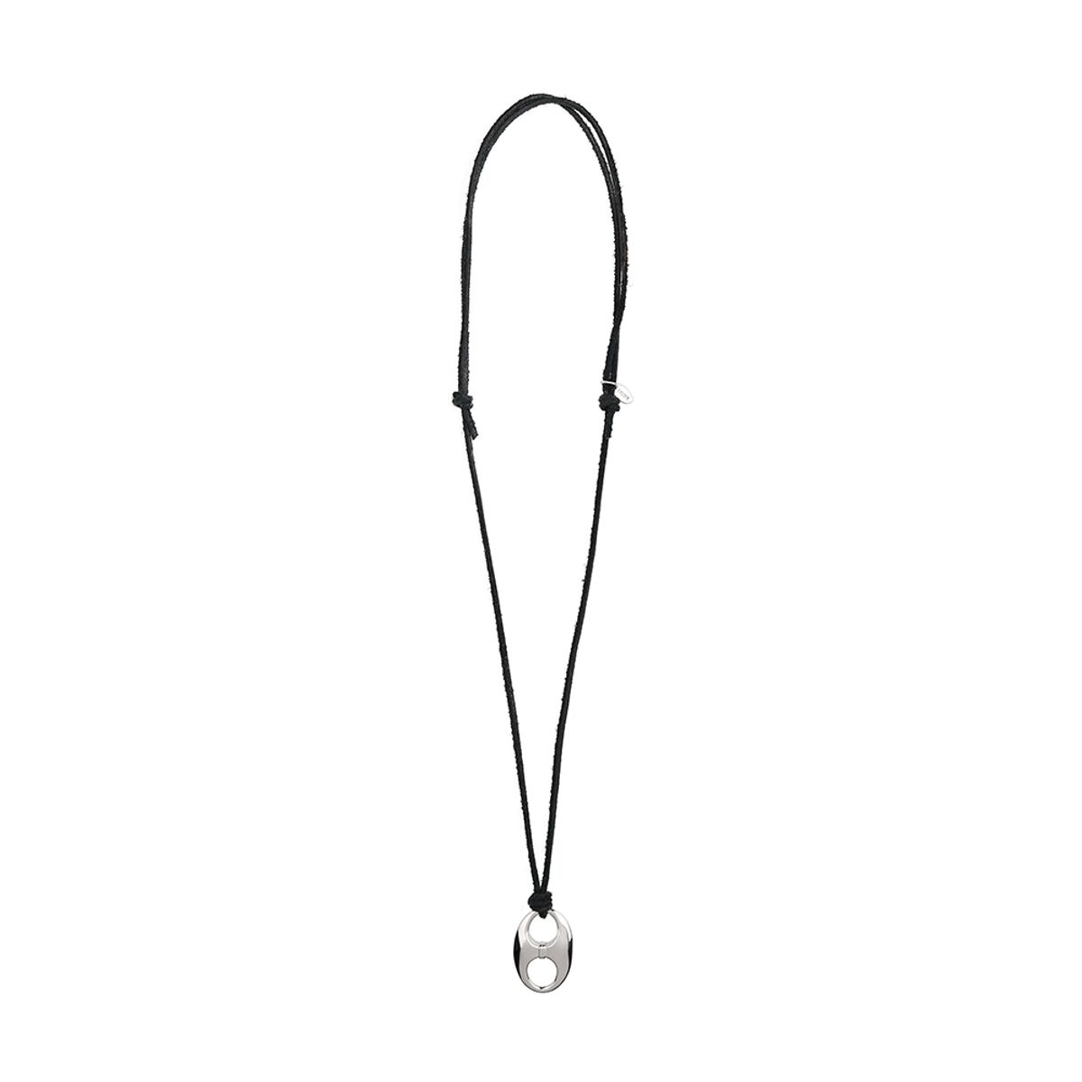 로울(LOWOOL) Black suede pignose necklace