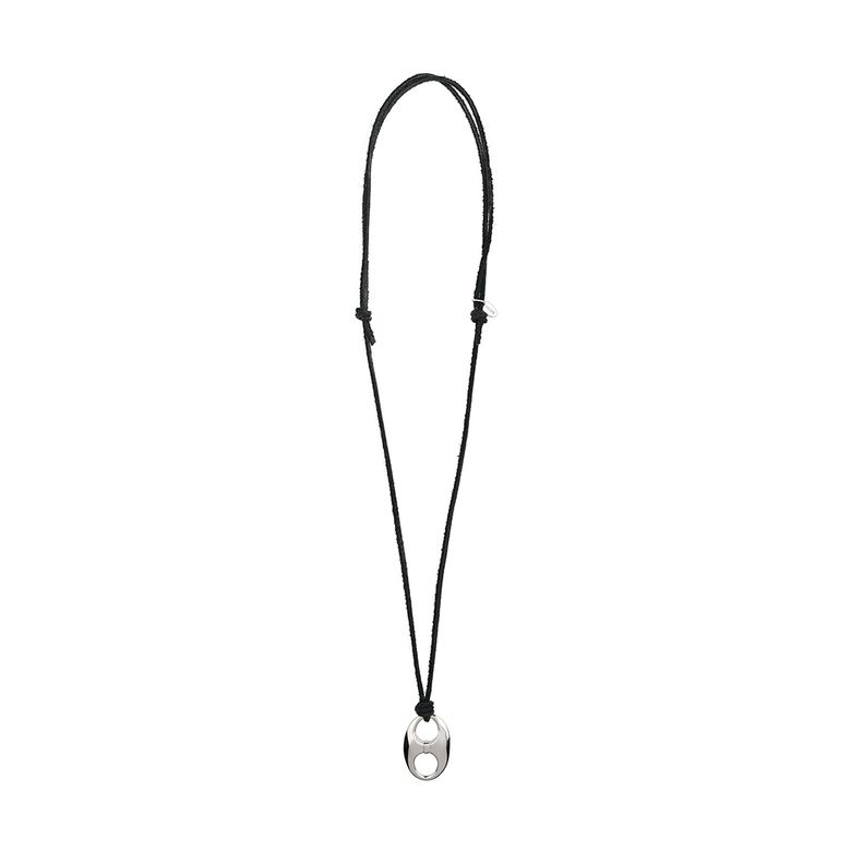 Black suede pignose necklace