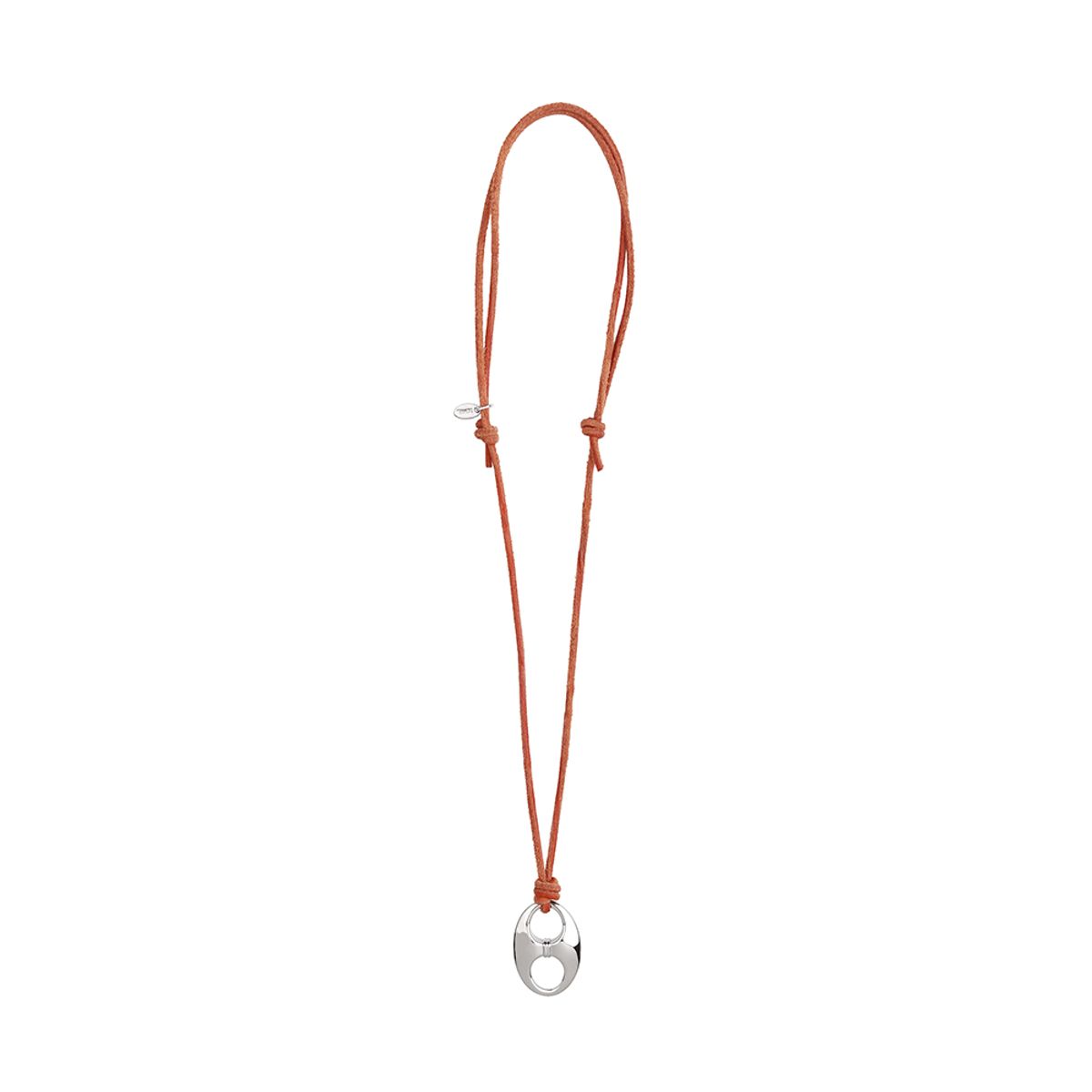 로울(LOWOOL) Camel suede pignose necklace