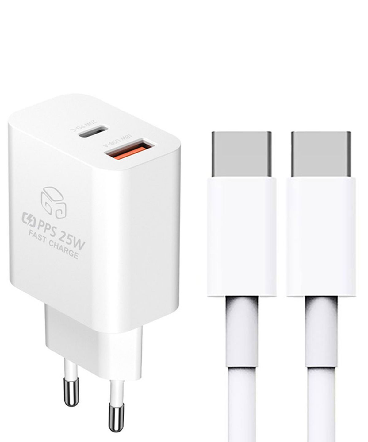 디지지(DEGEEGEE) 25W PD3.0 PPS 2포트 멀티 초고속 충전기 (C to C 케이블 포함)