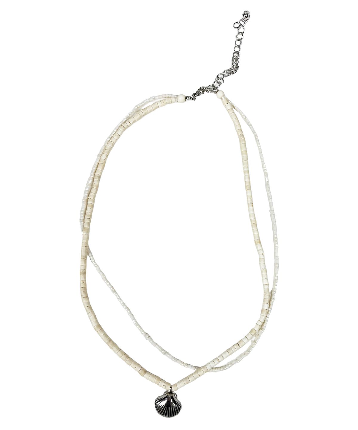 스케이터락(SK8ER ROCK) Shell Double Chain Necklace (Ivory)