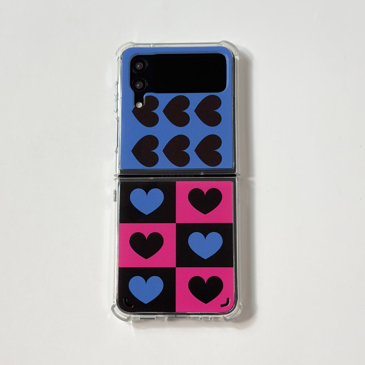 에이쓰리비쓰리(A3B3) (Z Flip 3.4.5) Heart Pattern Blue 하트 패턴 블루 Z 플립 3.4.5 젤하드