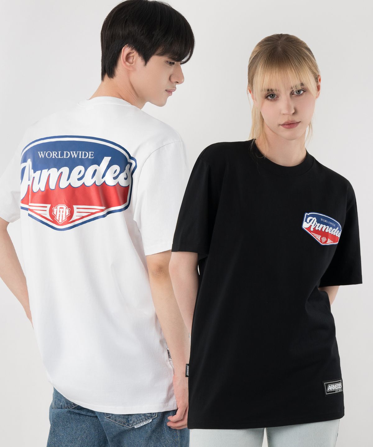 아르메데스(ARMEDES) [2PACK] 면 20수 아트그래픽 티셔츠 (1002)