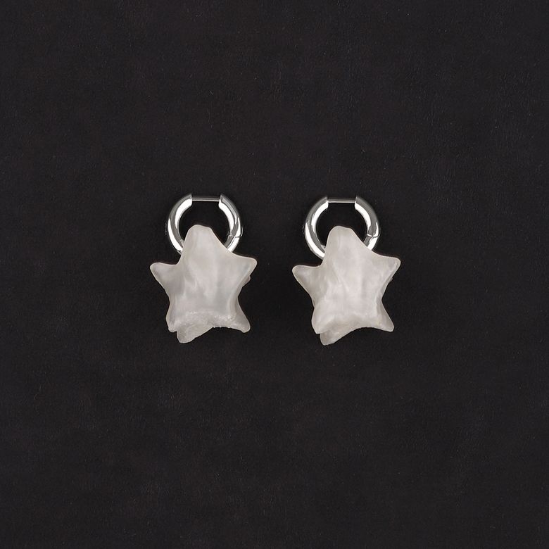 White struggle earrings