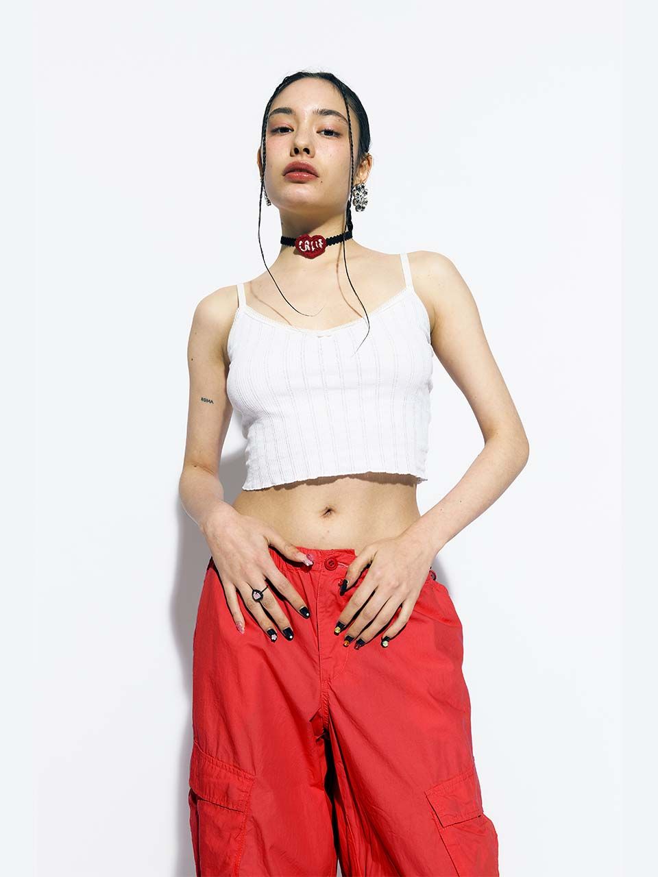 MUSINSA | ASIF CALIE PARACHUTE CARGO PANTS RED