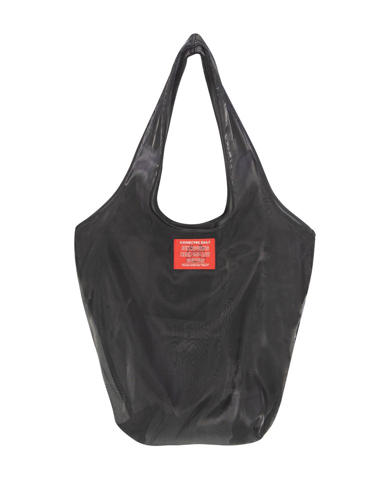 Organza x-ray shopper bag two tone black