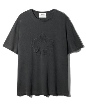 무궁 아플리케 티셔츠_차콜