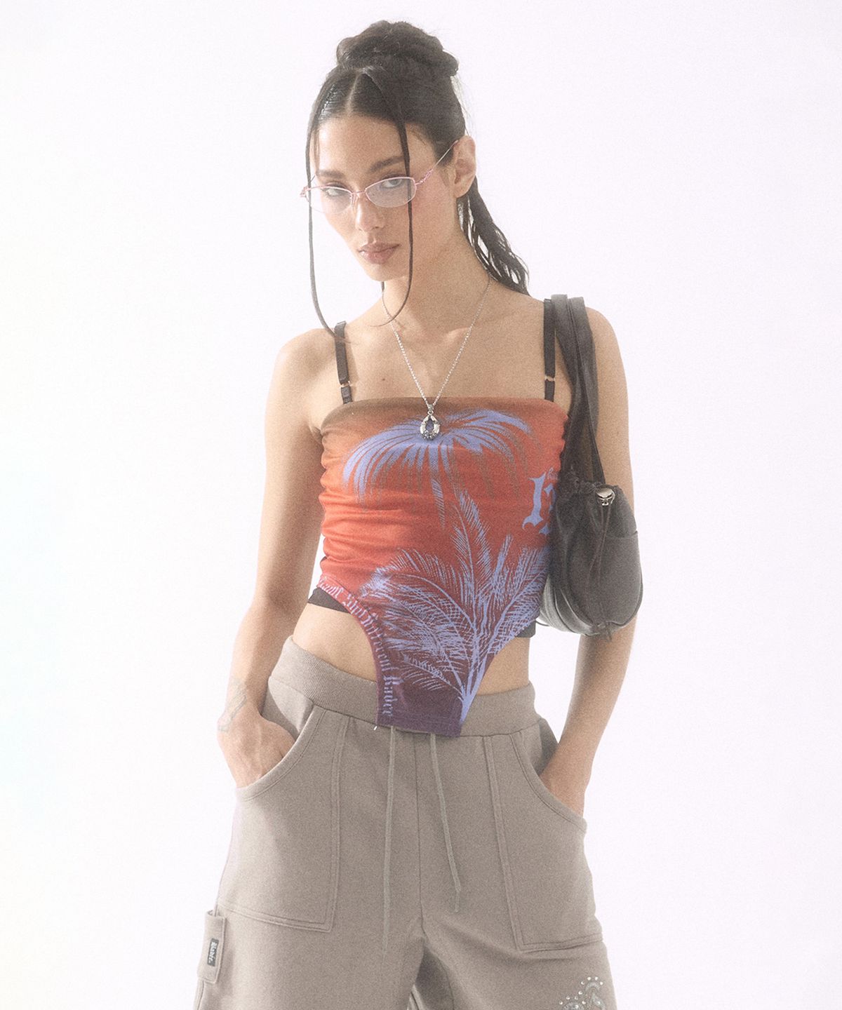 배디(BADEE) Heat Wave Tube Top Sunset