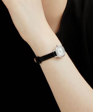 AMICO 라운드 가죽 시계 - 블랙 (JWM1LE4BS403WHBK0)
