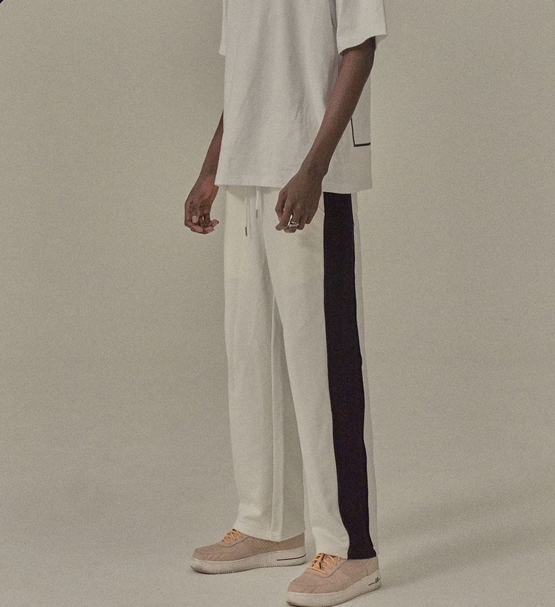 SIDE LINE TRACK PANTS, WHITE